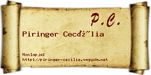 Piringer Cecília névjegykártya